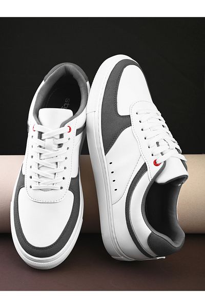 Styli Color Block Flat Sole Lace Up Sneakers