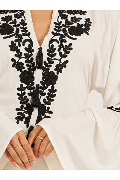 Maxim Creation By Styli Embroidered Angel Sleeve A-Line Tiered Kaftan