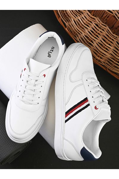 Styli Striped Platform Sole Lace Up Sneakers