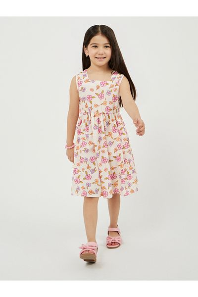 Styli All-Over Floral Print Dress with Bolero