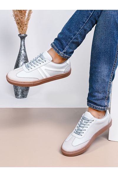 Styli Panelled Gum Sole Lace Up Sneakers