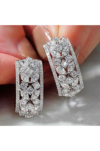 Choice أقراط هويتان الفاخرة ذات الأشكال الهندسية E1133 للنساء مرصعة بالزركوني...