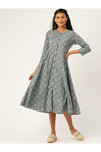 Sassafras By Styli فستان ميدي بطبعة زهور على شكل حرف A