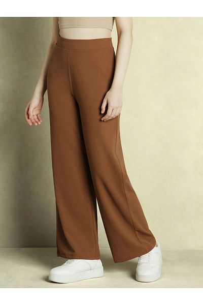 Dennis Lingo By Styli Mid Rise Wide Leg Relaxed Fit Trousers