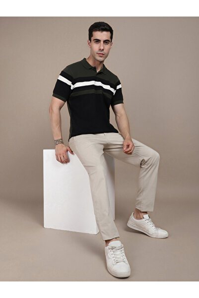 Dennis Lingo By Styli Colorblock Striped Slim Fit Polo