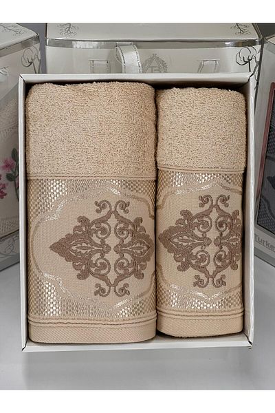 Zenila 2-Piece Bath and Hair Towel Set - Turkish Bath Set |   Soft, Fast Drying and Durable