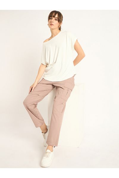 Femmella By Styli بنطال كارجو متوسط الارتفاع بقصّة عادية ورباط سحب