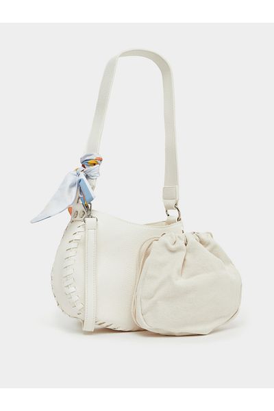 Styli Stitch Detail Shoulder Bag with Printed Scarf