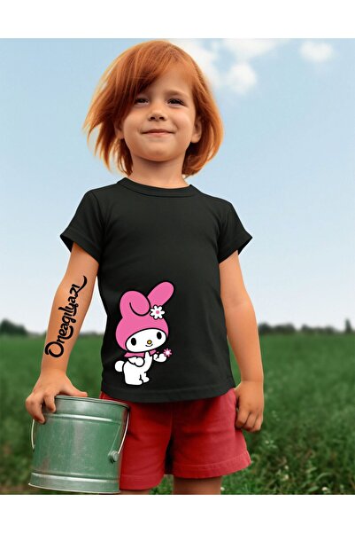 oneagılyazı Kuromi Printed Girl's Oversize T-Shirt