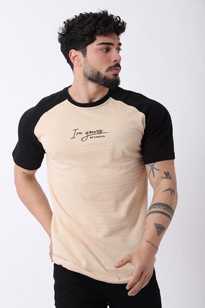 Stilkombin Double Color Printed Crew Neck T-Shirt Js C-184_30417