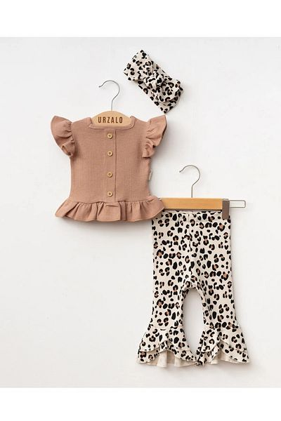 İnci Incibaby 100% Cotton Spanish Leg Bottom Top Set & Bandana