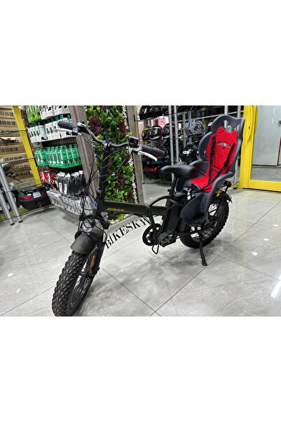 BİKE SKY Unisex Çocuk Gri-Kırmızı Htp Design Italyan Bisiklet Koltuğu Bagaja ...