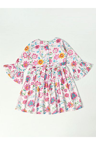 Bella Moda By Styli All-Over Floral Print Button Detail Dress