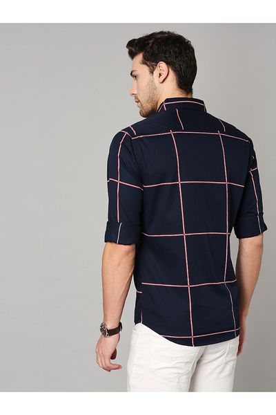Dennis Lingo By Styli Windowpane Checked Slim Fit Shirt
