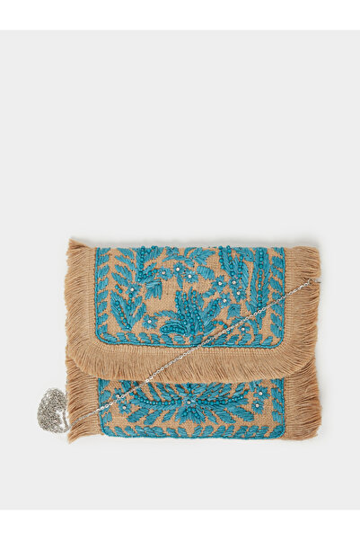 Styli حقيبة كلاتش مزينة بالكشكشة