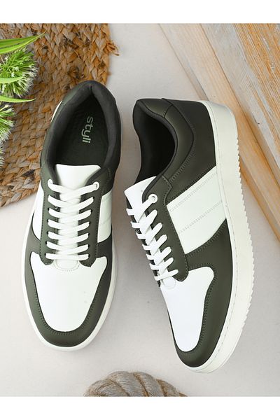 Styli Color Block Lace Up Basket Sneakers