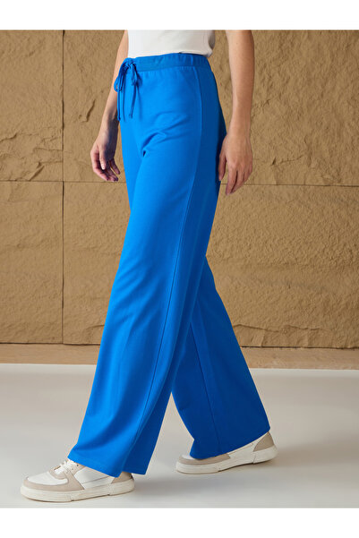 Sassafras By Styli Mid Rise Terry Wide Leg Track Pants