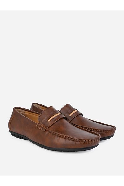 Styli Stitch Detail Slip On Penny Loafers