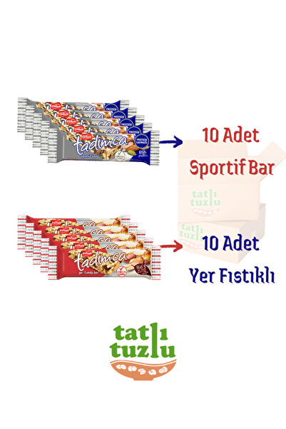 Tadım Sportif Bar & Yer Fıstıklı Bar Karışık Paket (20 Adet) | Yüksek Protein & Doğal Lezzet