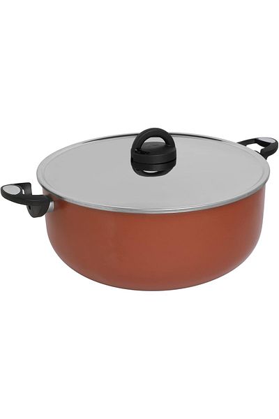 Trust Pro Non Stick Stew Pot with 2 Layered Aluminium Coating, 32 cm, Brown