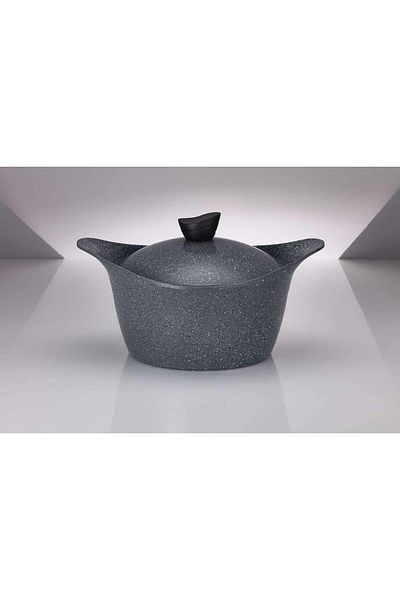 Lahoya 24Cm Cooking Pot / Stockpot / Casserole Dark Gray Marble Nonstick Coating Multi Colour ( 8012