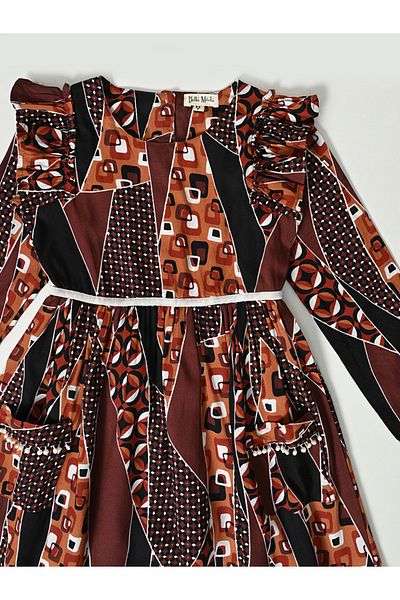 Bella Moda By Styli All Over Print Ruffle Sleeves Dress