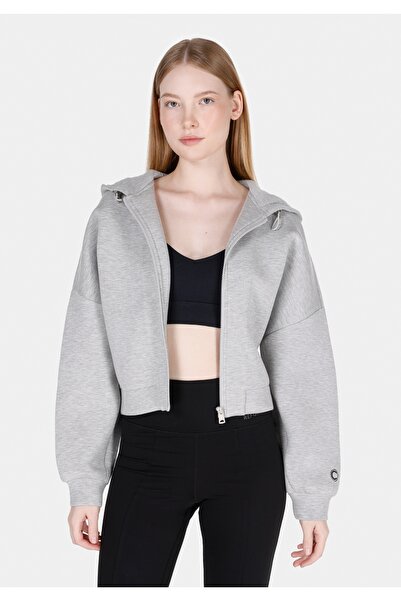 Colin's Regular Fit Kapüşonlu Düz Kadın Gri Sweatshirt