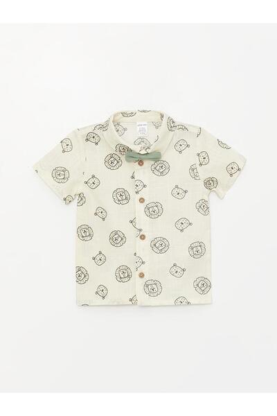 LC Waikiki LCW Short Sleeve Printed Baby Boy Shirt and Shorts 2 Pieces Set