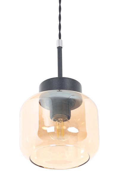 MŞ Aydınlatma Kama Black Chrome Honey Glass Pendant Lamp Single Chandelier
