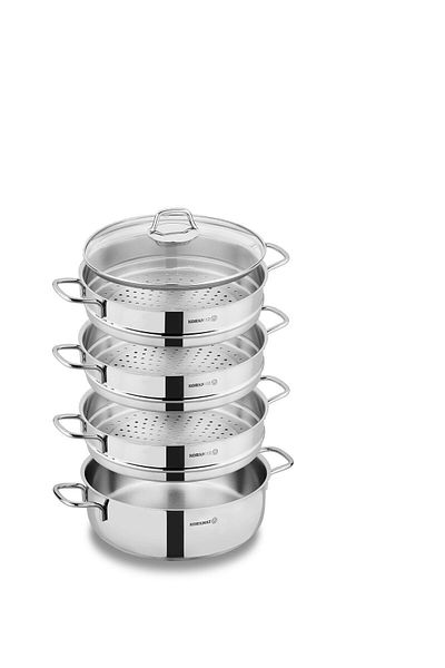 KORKMAZ Perla Stainless Steel Cookware Pot Steamer, Capacity 26 Cm
26 X 13 Cm / 6.8 Litres.
