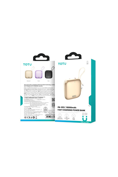 Totu Pb-1013 1000mah 22.5w Çıkışlı Hızlı Şarjlı Küçük Kendinden Kablolu Powerbank