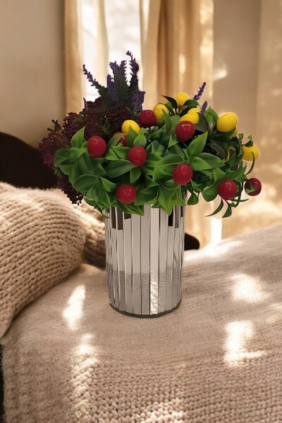 BeQ Home Βάζο ξηρών λουλουδιών στρογγυλό με καθρέφτη 20 εκ.