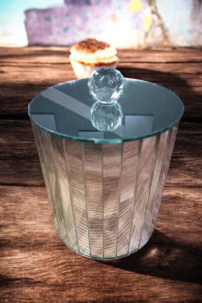 extrasepetim Decorative Multi-Purpose Silver Mirrored Storage Box-Container