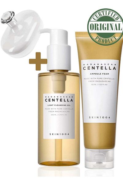 Skin1004 Madagascar Centella Cleansing Duo: Light Cleansing Oil & Ampoule Foam