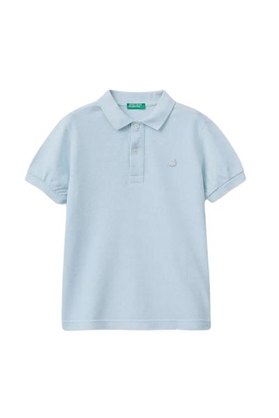 United Colors of Benetton Tricou cu logo albastru praf pentru băiat
