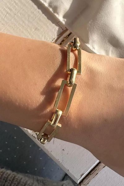 Vitastyle سلسلة ذهبية اللون مفصلة من الفولاذ B