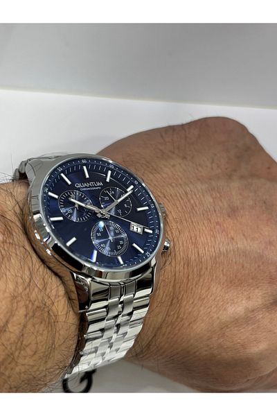 Quantum Dark Blue Dial Povertech Special Series 100% Steel Chorograph İ 100 m 45 mm