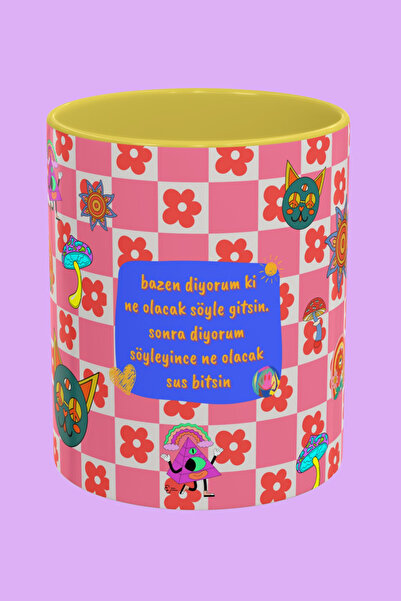 Midas Design كوب بتصميم بورسلين فكاهي مكتوب عليه "What Will Happen When You Say"