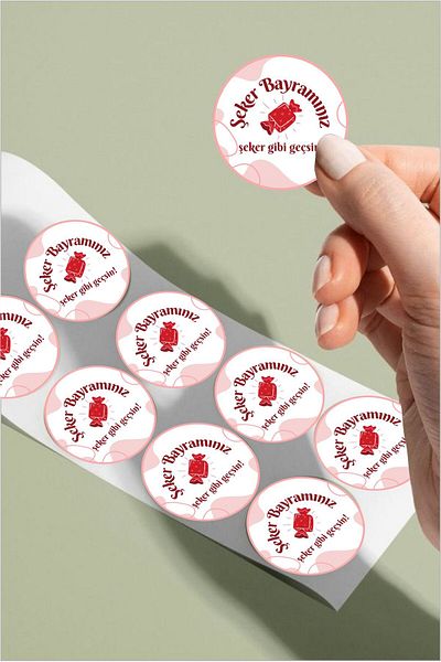 Piksel Grafik Candy Flavored Holiday Sticker 24 Pieces Decoration, Gift, Packaging Sticker - A5