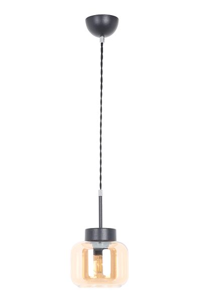 MŞ Aydınlatma Kama Black Chrome Honey Glass Pendant Lamp Single Chandelier