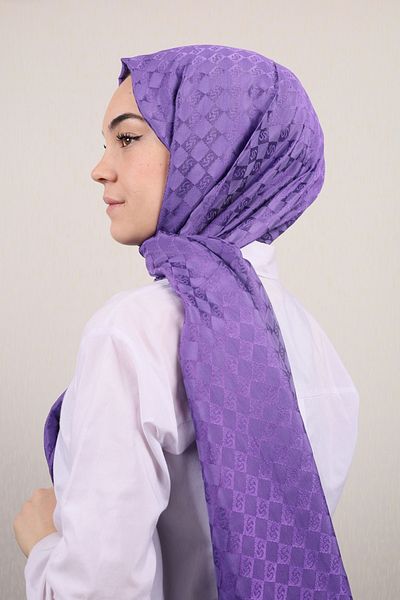PİRAMİT Pyramid Self Patterned Monogram Shawl - Pattern-01 - Color-13