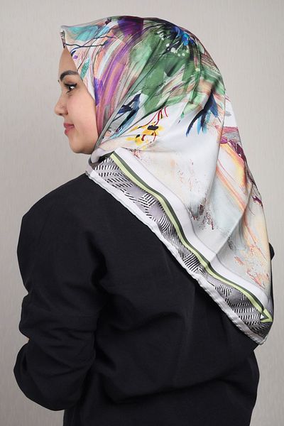 PİRAMİT Φουλάρι από ρεγιόν με σχέδιο Pyramid Luxer - Pattern-50 - Color-08