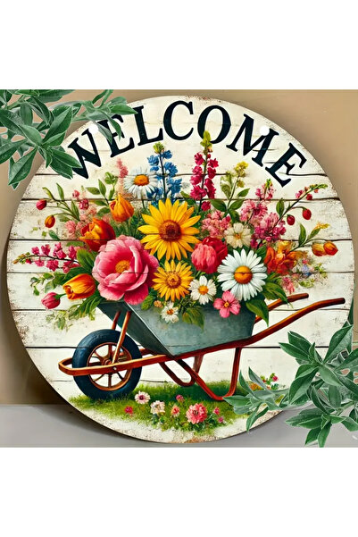 Dekor Vagonu زينة باب "مرحباً" مع زهور بطابع بارو - ديكور ربيعي