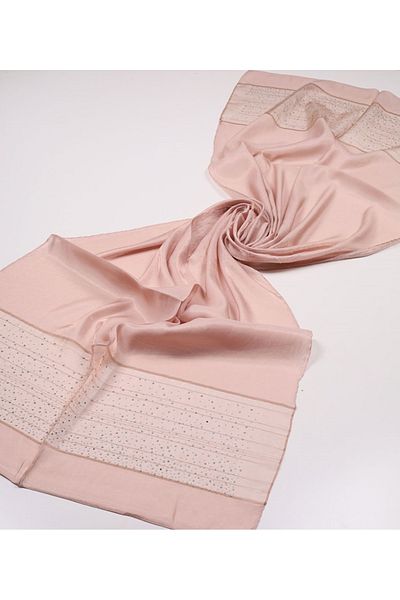 PİRAMİT Pyramid Solid Color Stone Evening Dress Shawl - Pattern-06 - Color-11