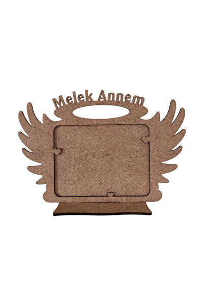 heptex Anneler Günü Hediyesi Melek Annem Fotoğraf Çerçevesi Ahşap Boyama 5 adet
