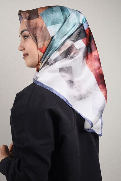 PİRAMİT Φουλάρι από ρεγιόν με σχέδιο Pyramid Luxer - Pattern-57 - Color-09
