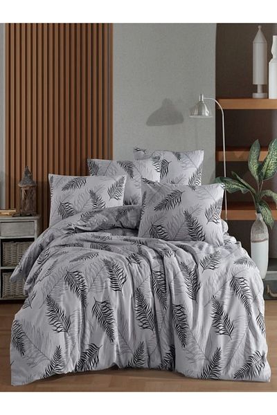 uykulife home collection ΣΕΤ ΠΑΠΛΩΜΑΤΟΣ ΜΕ ΓΚΡΙ ΤΡΙΧΕΣ ΓΙΑ ΔΙΠΛΟ ΚΛΙΝΟ ΚΡΕΒΑΤΙ ΜΕ ΛΑΣΤΙΧΑ ΣΤΑ ΣΑΠΟΥΝΑΚΙΑ