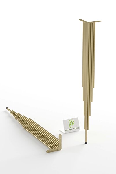 Pinhal Home Dresuar Petek Üstü Raf Oval Kenar Beyaz Gold Ayak 120*18cm (110cm Altı Petekler İçin Geç