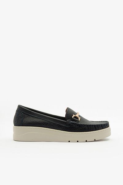 SAYL Piele naturală bleumarin - Mocasini de damă cu cataramă
