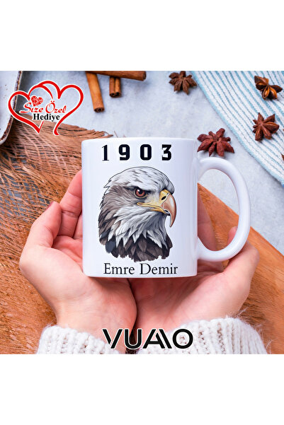 VUAO Kişiye Özel İsimli Kartal Temalı Kupa Bardak - 1903 ve Kartal Baskılı Ku...